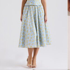 Cora Gathered Lace-Up Skirt HOUSE OF CB - NEW